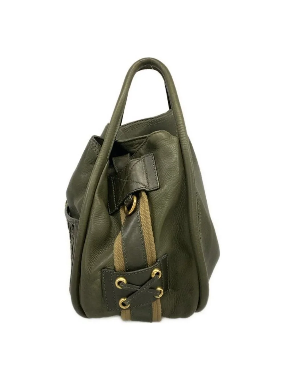 Dior Handbag Khaki Beige Leather - Picture 4 of 15